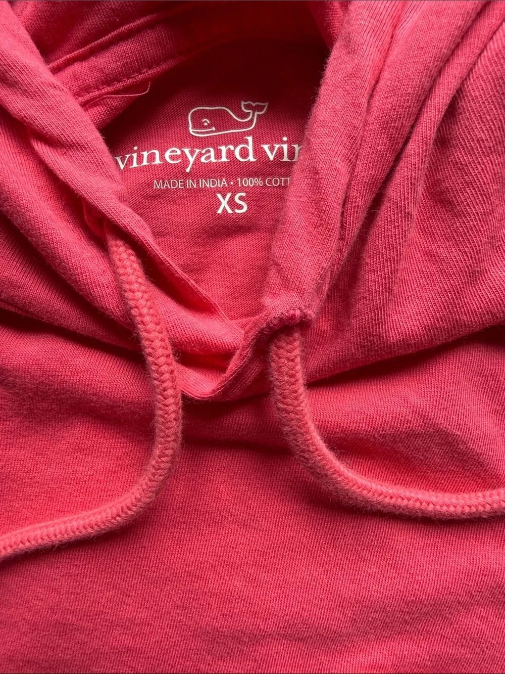 Vineyard Vines Red Hooded Long Sleeve with Football Graphic, men’s XS